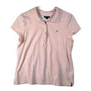Tommy Hilfiger Women’s Large‎ Pink Short Sleeve Stretch Polo Shirt